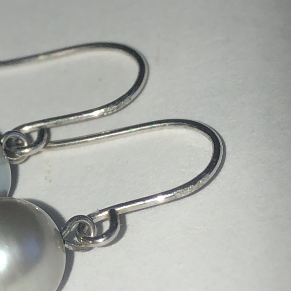 Honora Elegant Silver Gray Genuine Pearl Drop Earrings - Picture 5 of 7